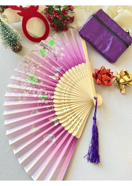 - Şık Yelpaze,Mor Deri Cüzdan, Fuşya Penye Paraşüt Bandana fiyatları