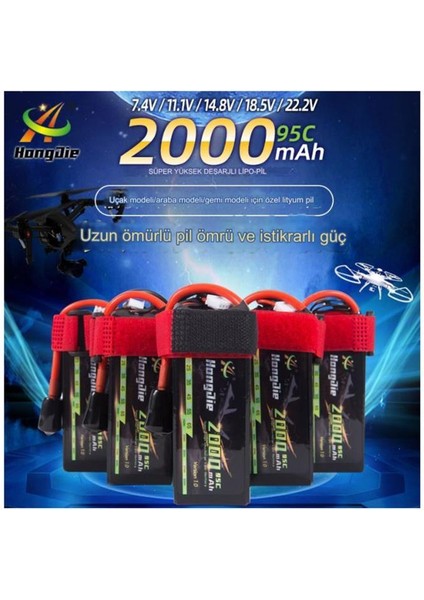 11,1V 2000MAH 3s 60C Lipo Pil Rc Yarış Dron Helikopter Model Uçak