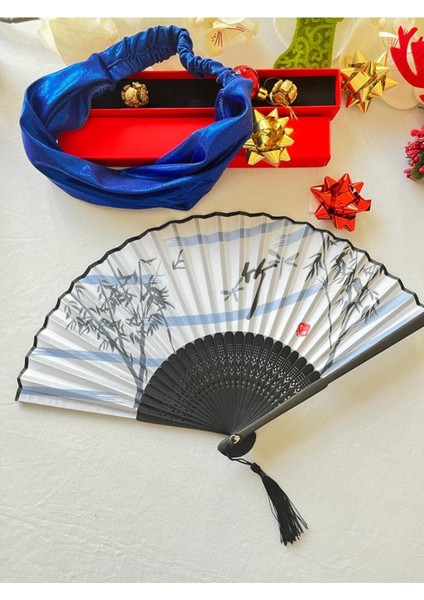 - Mavi Desenli Şık Yelpaze Parlak Paraşüt Bandana Özel Hediye Kutusu İle fırsatları