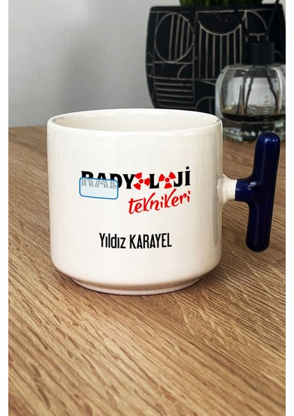 Kişiye Özel Radyoloji Teknikeri Kupa Bardak T Kulplu Lacivert Isme Özel Tıp Bayramı Hediyeleri