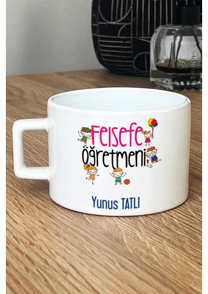 Kişiye Özel Felsefe Öğretmeni Lüks Fincan Beyaz Öğretmenler Günü Hediyesi