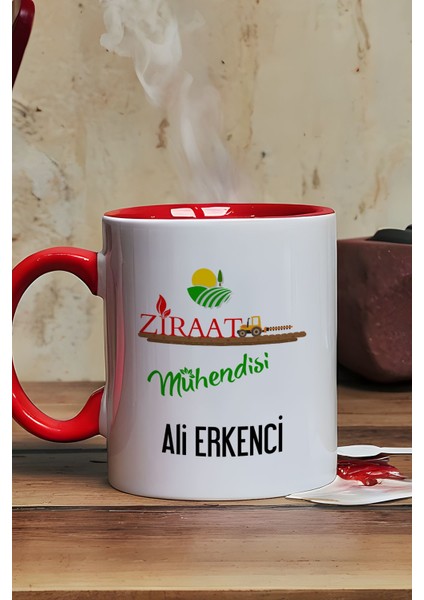 Kişiye Özel Ziraat Mühendisi Kupa Bardak Kırmızı Mühendisler Günü Hediyeleri