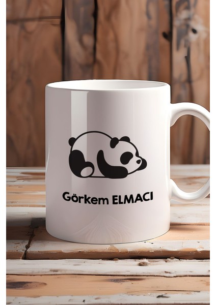 Kişiye Özel Uykucu Panda Kupa Bardak Beyaz Arkadaşa Doğum Günü Hediyesi