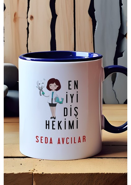 Kişiye Özel Kadın En Iyi Diş Hekimi Kupa Bardak Lacivert fırsatları