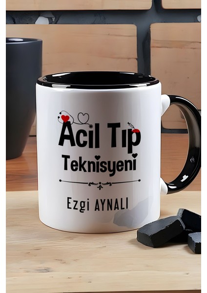 Kişiye Özel Acil Tıp Teknisyeni Kupa Bardak Siyah Att Tıp Bayramı Hediyesi