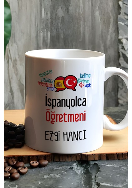 Kişiye Özel Ispanyolca Öğretmeni -2- Kupa Bardak Beyaz Öğretmenler Günü Hediyesi fiyatları