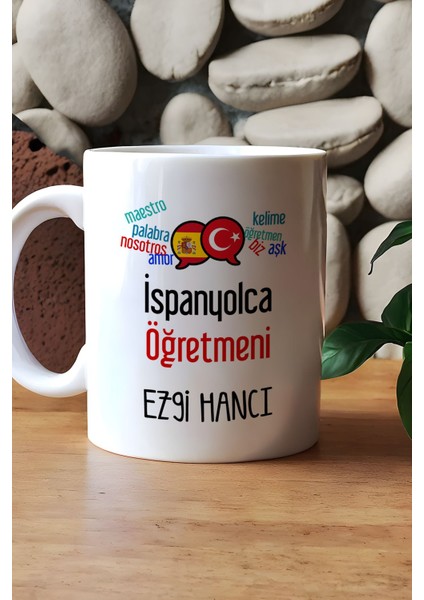 Kişiye Özel Ispanyolca Öğretmeni -2- Kupa Bardak Beyaz Öğretmenler Günü Hediyesi indirimleri