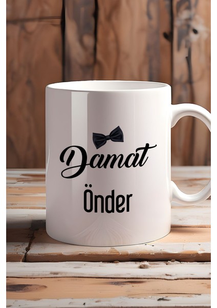 Kişiye Özel Damat Kupa Bardak Beyaz Düğün Nişan Söz Hediyesi