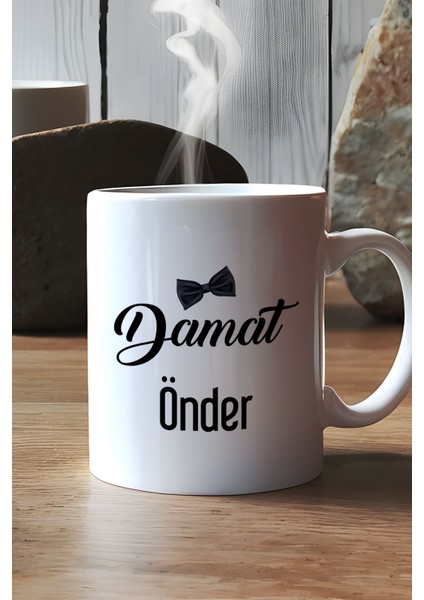 Kişiye Özel Damat Kupa Bardak Beyaz Düğün Nişan Söz Hediyesi modelleri