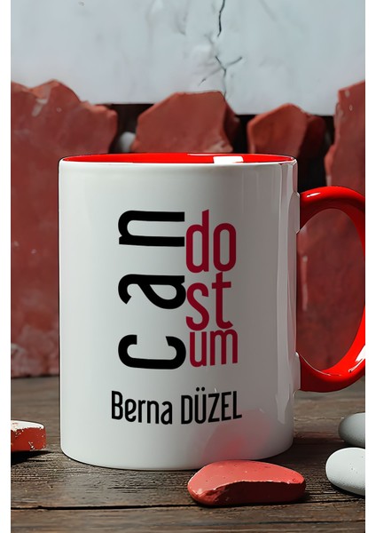 Kişiye Özel Canım Kankam Kupa Bardak Kırmızı Arkadaşa Hediye