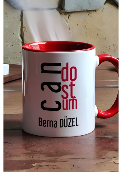 Kişiye Özel Canım Kankam Kupa Bardak Kırmızı Arkadaşa Hediye