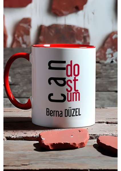 Kişiye Özel Canım Kankam Kupa Bardak Kırmızı Arkadaşa Hediye