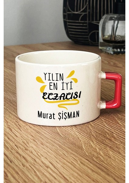 Kişiye Özel Yılın En Iyi Eczacısı Lüks Fincan Turuncu Tıp Bayramı Hediyesi fiyatları