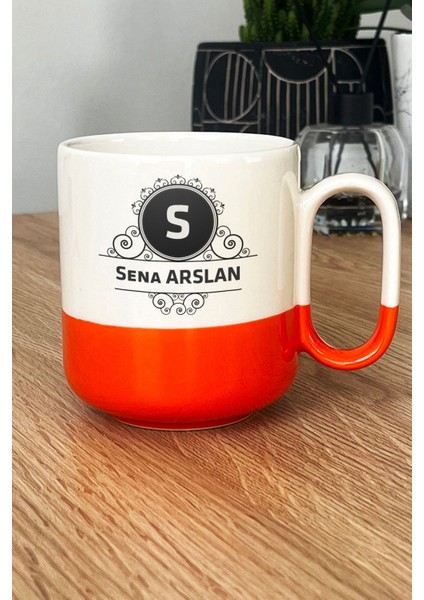 Kişiye Özel Baş Harf Isim Soyisim Yazılı Pro Kupa Bardak Turuncu Doğum Günü Hediyesi fiyatları