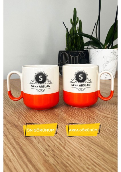 Kişiye Özel Baş Harf Isim Soyisim Yazılı Pro Kupa Bardak Turuncu Doğum Günü Hediyesi modelleri