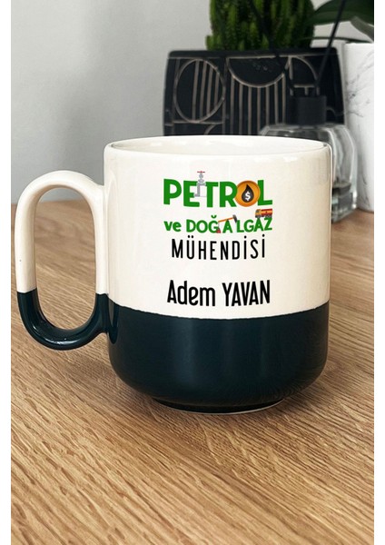 Kişiye Özel Petrol Mühendisi Pro Kupa Bardak Siyah Mühendisler Günü Hediyesi