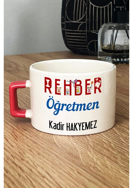 Kişiye Özel Rehber Öğretmen Lüks Fincan Turuncu Öğretmenler Günü Hediyesi
