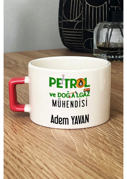 Kişiye Özel Petrol Mühendisi Lüks Fincan Turuncu Mühendisler Günü Hediyesi