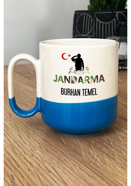 Kişiye Özel Jandarma Asker Pro Kupa Bardak Mavi Jandarmalar Günü Hediyesi