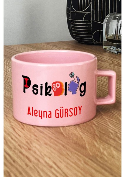 Kişiye Özel Psikolog Pastel Fincan Pembe Isme Özel Tıp Bayramı Hediyeleri fiyatları