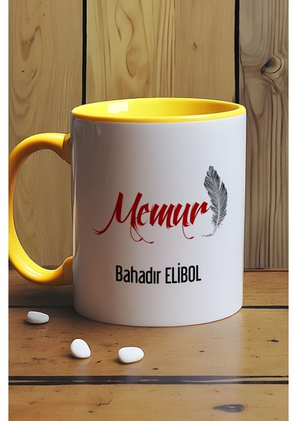 Kişiye Özel Memur Kupa Bardak Sarı