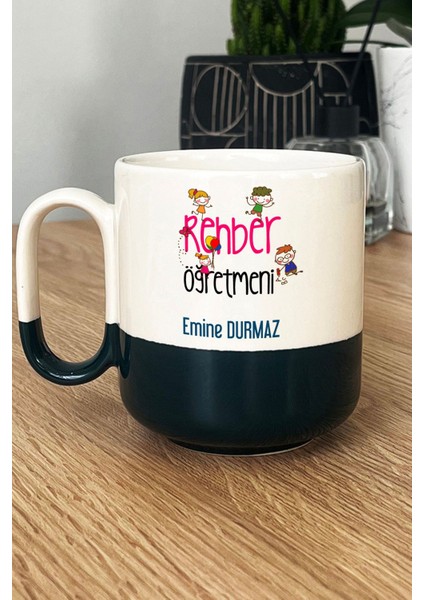 Kişiye Özel Rehber Öğretmeni Pro Kupa Bardak Siyah Isme Özel Öğretmenler Günü Hediyeleri