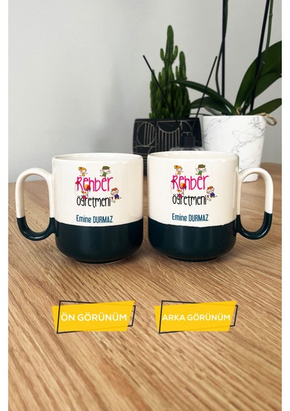 Kişiye Özel Rehber Öğretmeni Pro Kupa Bardak Siyah Isme Özel Öğretmenler Günü Hediyeleri modelleri