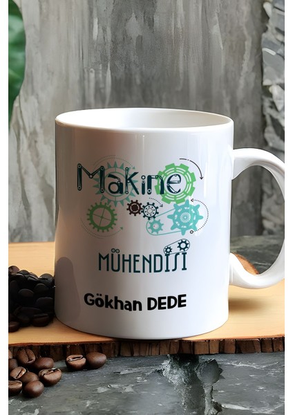 Kişiye Özel Makine Mühendisi Kupa Bardak Beyaz Mühendisler Günü Hediyesi