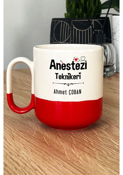 Kişiye Özel Anestezi Teknikeri Pro Kupa Bardak Kırmızı Tıp Bayramı Hediyesi
