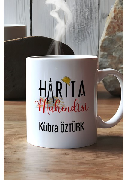 Kişiye Özel Harita Mühendisi Kupa Bardak Beyaz Mühendisler Günü Hediyesi modelleri