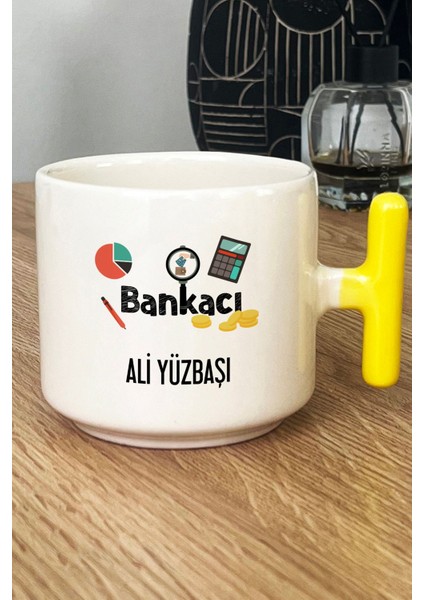 Kişiye Özel Bankacılar Günü Hediyesi Kupa Bardak T Kulplu Sarı Bankacı fiyatları