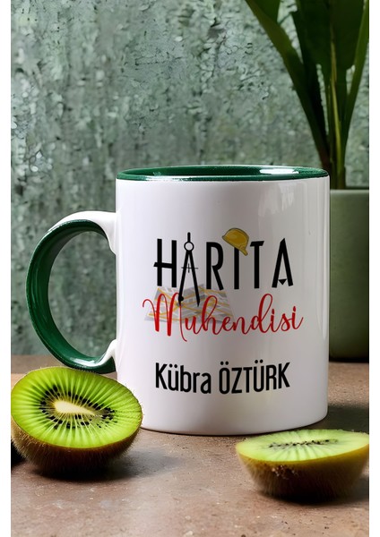 Kişiye Özel Harita Mühendisi Kupa Bardak Yeşil Mühendisler Günü Hediyesi