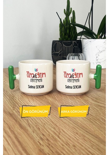 Kişiye Özel Özel Eğitim Öğretmeni -2- Kupa Bardak T Kulplu Yeşil modelleri