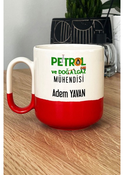 Kişiye Özel Petrol Mühendisi Pro Kupa Bardak Kırmızı Mühendisler Günü Hediyesi