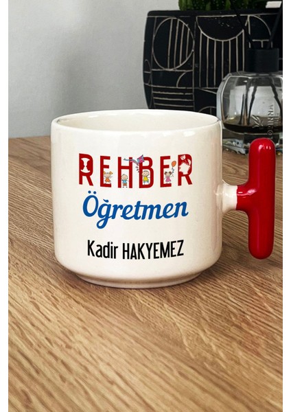 Kişiye Özel Rehber Öğretmen Kupa Bardak T Kulplu Kırmızı Öğretmenler Günü Hediyesi fiyatları