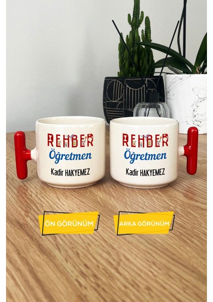 Kişiye Özel Rehber Öğretmen Kupa Bardak T Kulplu Kırmızı Öğretmenler Günü Hediyesi modelleri
