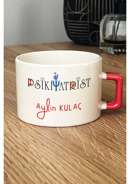 Kişiye Özel Psikiyatrist Lüks Fincan Turuncu Isme Özel Tıp Bayramı Hediyeleri fiyatları