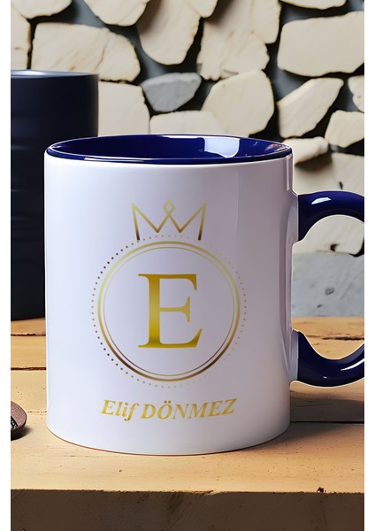 Kişiye Özel Baş Harf ve Isim Yazılı Isme Özel Kupa Bardak Lacivert Yeni Iş Hediyesi fiyatları