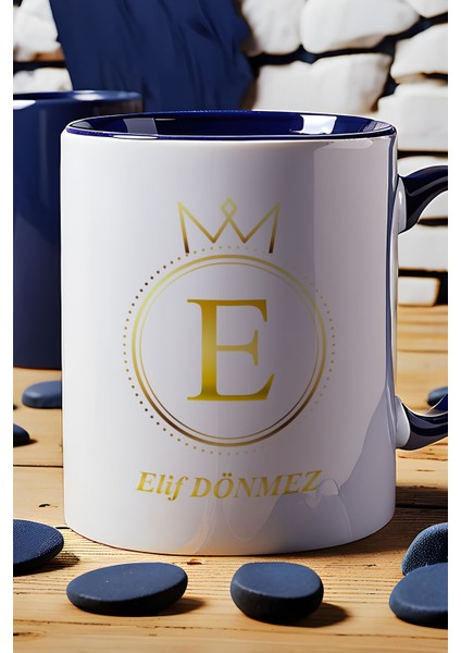 Kişiye Özel Baş Harf ve Isim Yazılı Isme Özel Kupa Bardak Lacivert Yeni Iş Hediyesi indirimleri