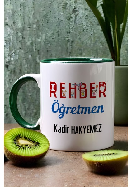 Kişiye Özel Rehber Öğretmen Kupa Bardak Yeşil Öğretmenler Günü Hediyesi