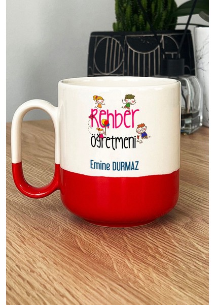 Kişiye Özel Rehber Öğretmeni Pro Kupa Bardak Kırmızı Isme Özel Öğretmenler Günü Hediyeleri