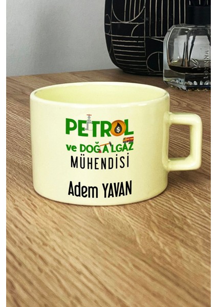 Kişiye Özel Petrol Mühendisi Pastel Fincan Sarı Mühendisler Günü Hediyesi fiyatları