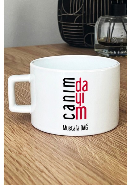 Kişiye Özel Canım Dayım Lüks Fincan Beyaz Dayıya Doğum Günü Hediyesi