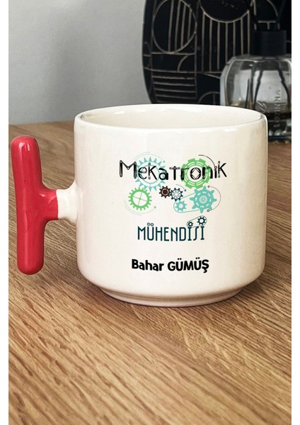 Kişiye Özel Mekatronik Mühendisi Kupa Bardak T Kulplu Pembe Mühendisler Günü Hediyesi