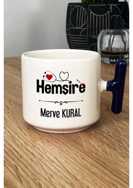 Kişiye Özel Hemşire Kupa Bardak T Kulplu Lacivert Isme Özel Tıp Bayramı Hediyesi fiyatları