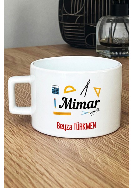 Kişiye Özel Mimar Lüks Fincan Beyaz Mimarlar Günü Hediyesi