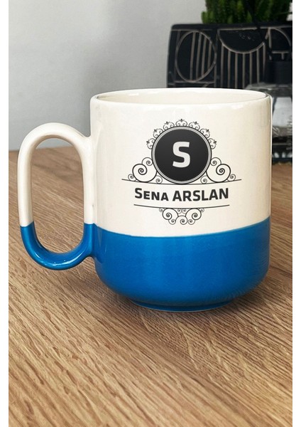 Kişiye Özel Baş Harf Isim Soyisim Yazılı Pro Kupa Bardak Mavi Doğum Günü Hediyesi