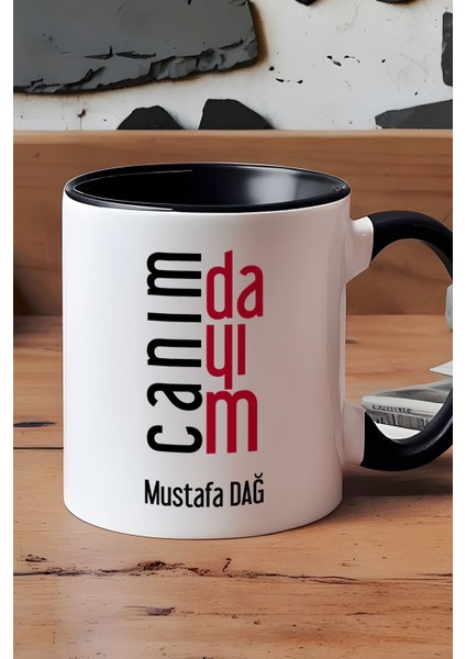 Kişiye Özel Canım Dayım Kupa Bardak Siyah Dayıya Doğum Günü Hediyesi