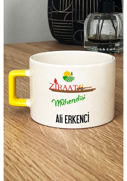Kişiye Özel Ziraat Mühendisi Lüks Fincan Sarı Mühendisler Günü Hediyeleri