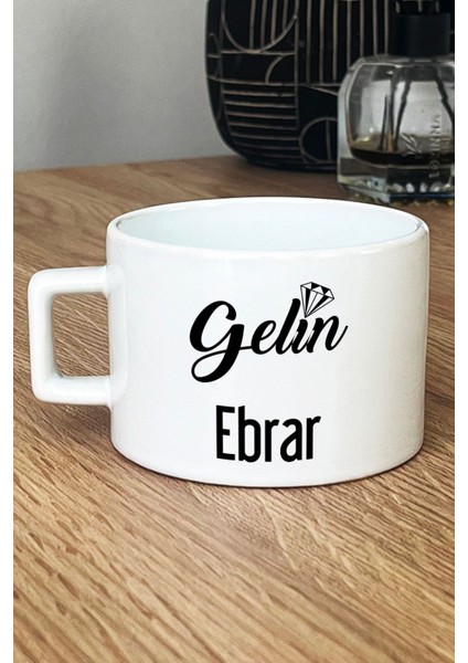 Kişiye Özel Gelin Lüks Fincan Beyaz Nişan Düğün Söz Isteme Hediyesi
